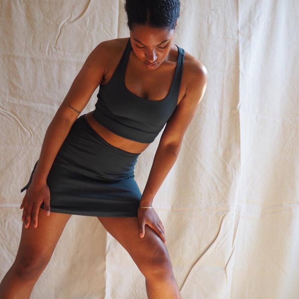 Girlfriend collective black skort